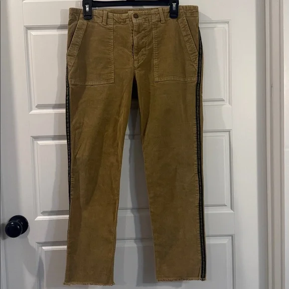NILI LOTAN Jenna Corduroy Pant With Tape Mossy Gold 8 - Picture 7 of 11